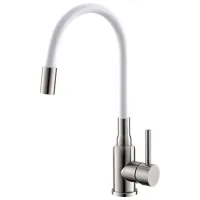 Смеситель для кухни Alveus Flexa однорычажный/ гибкий/ Латунь/ Силикон/ Белый