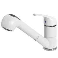 Baterie pentru bucătărie Elleci Venere Titano 68 mono comandă/ pivotantă/ Alamă/ White