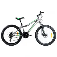 Велосипед Azimut Stormer Forest 24" 16" Сталь/ Серый Зелёный