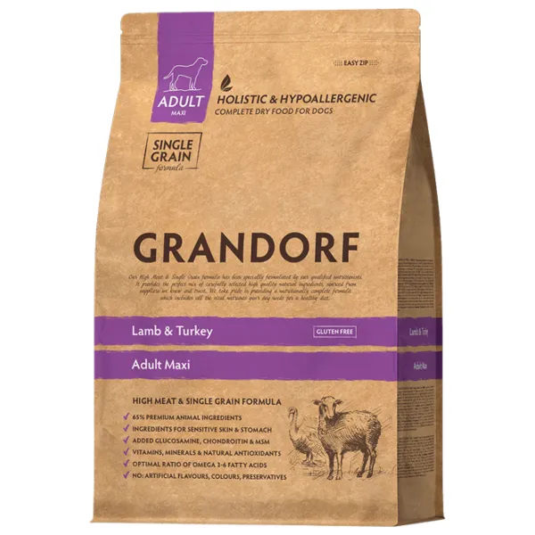 Корм для собак сухой Grandorf Lamb & Turkey Maxi 1058476 10 кг / Ягненок photo 1
