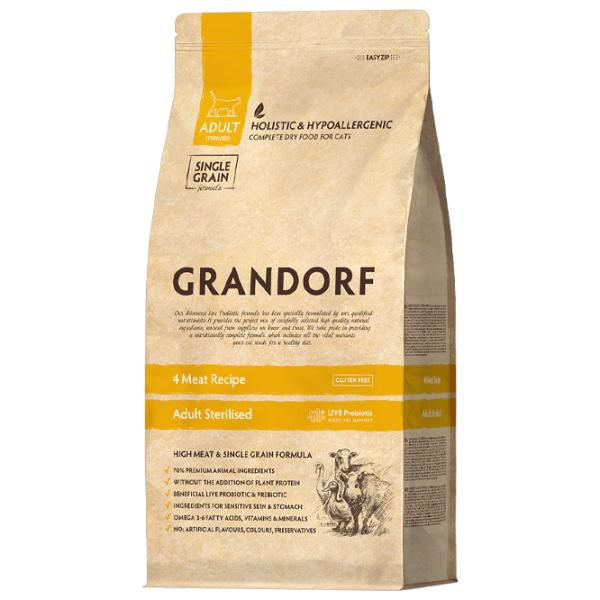 Корм для кошек сухой Grandorf 4 Meat Sterilised 1058484 2 кг/ Мясо photo 1 Корм для кошек сухой Grandorf 4 Meat Sterilised 1058484 2 кг/ Мясо photo 1
