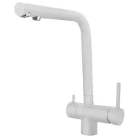 Baterie pentru bucătărie Elleci T01 cu două pîrghii/ pivotantă/ Alamă/ White