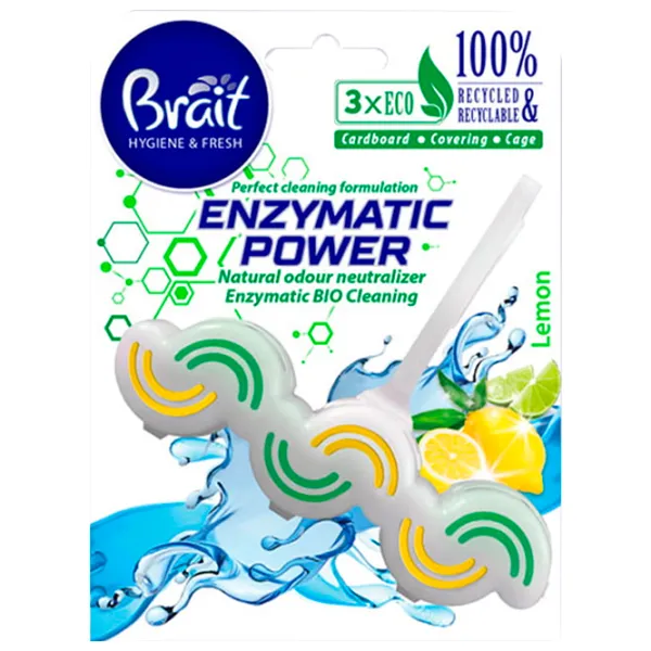Odorizant de toaletă Brait Enzymatic Power Lemon  photo 1 Odorizant de toaletă Brait Enzymatic Power Lemon  photo 1