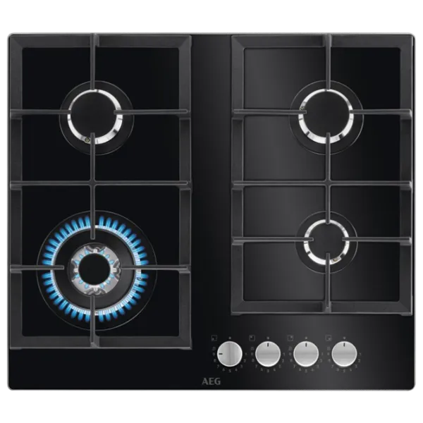 Plită încorporabilă pe gaz AEG HKB64420NB Sticlă călită/ Black photo 1
