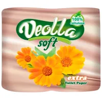Туалетная бумага Veolla Soft Extra Количество в наборе - 4/ Количество слоев - 3