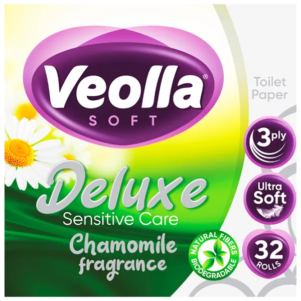 Hârtie igienică Veolla De Luxe Cantitatea în set - 32/ Numărul de straturi - 3 photo 1 Hârtie igienică Veolla De Luxe Cantitatea în set - 32/ Numărul de straturi - 3 photo 1