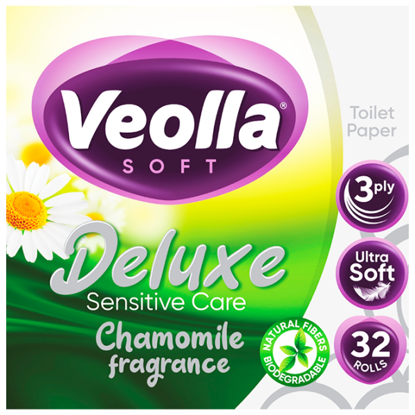 Hârtie igienică Veolla De Luxe Cantitatea în set - 32/ Numărul de straturi - 3 photo 1 Hârtie igienică Veolla De Luxe Cantitatea în set - 32/ Numărul de straturi - 3 photo 1
