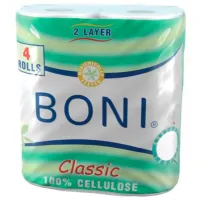 Туалетная бумага BONI Classic Количество в наборе - 4/ Количество слоев - 2