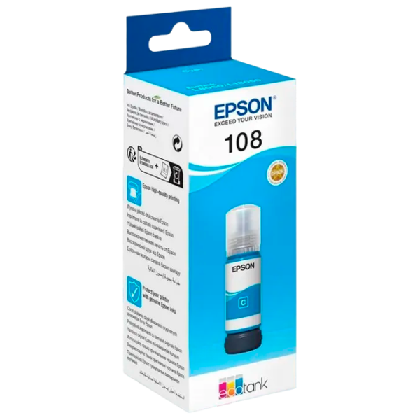 Картридж Epson 108 EcoTank Cyan/ Original/ Струйный photo 1