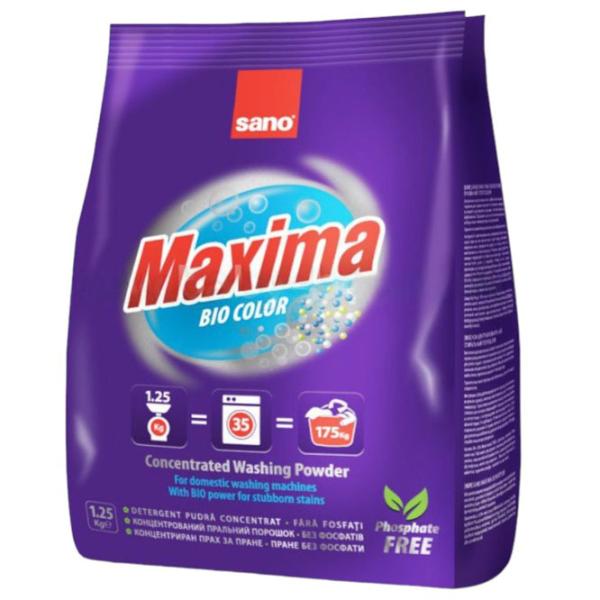 Detergent Sano Maxima Bio Color 1.25 kg  Număr spălări: 35 photo 1 Detergent Sano Maxima Bio Color 1.25 kg  Număr spălări: 35 photo 1