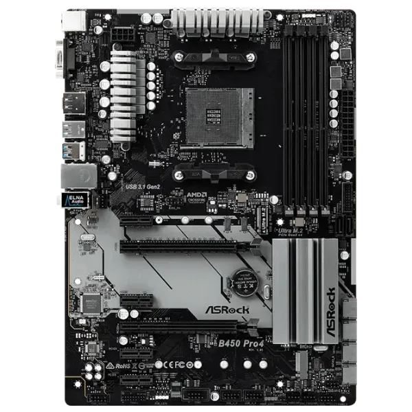 Placă de bază ASRock B450 PRO4 ATX/ AMD B450 photo 1