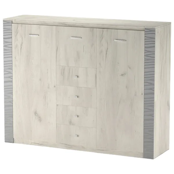 Comodă ML-Мебель Gamma №13 125 x 160 x 42/ PAL/ Alb photo 1 Comodă ML-Мебель Gamma №13 125 x 160 x 42/ PAL/ Alb photo 1