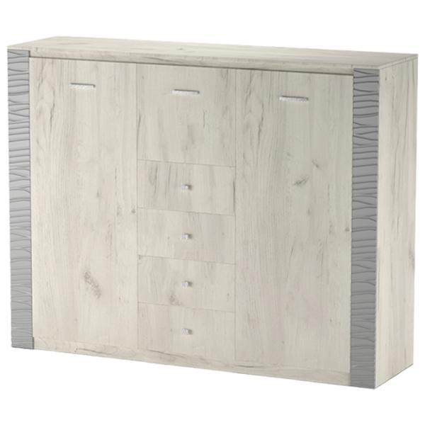 Comodă ML-Мебель Gamma №13 125 x 160 x 42/ PAL/ Alb photo 1 Comodă ML-Мебель Gamma №13 125 x 160 x 42/ PAL/ Alb photo 1