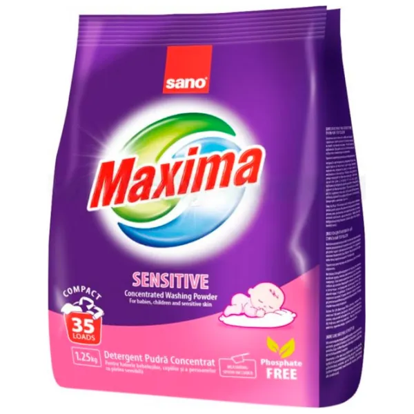 Моющее средство Sano Maxima Sensitive 1.25 кг  Количество стирок: 35 photo 1 Моющее средство Sano Maxima Sensitive 1.25 кг  Количество стирок: 35 photo 1