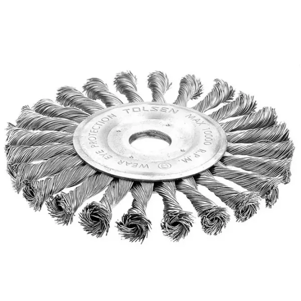Дисковая щетка из витой проволоки Tolsen 77535 180 мм photo 1