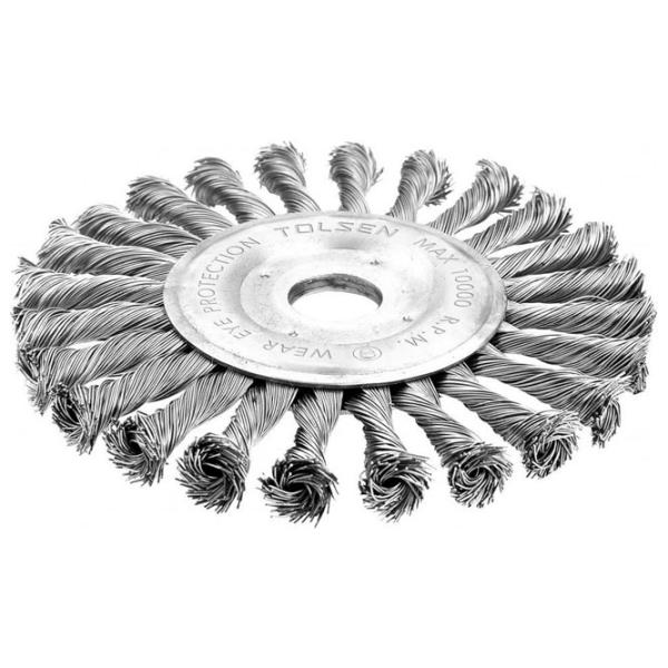 Дисковая щетка из витой проволоки Tolsen 77534 150 мм photo 1