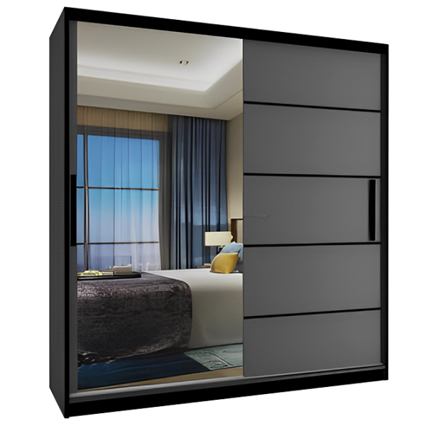 Dulap cupe Belini MZ SZP3/0/B/SR/0/BL 5612807 60 x 218 x 158 / PAL / Black photo 1 Dulap cupe Belini MZ SZP3/0/B/SR/0/BL 5612807 60 x 218 x 158 / PAL / Black photo 1