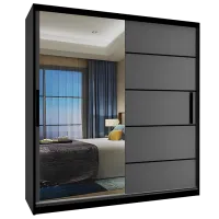 Шкаф cupe Belini MZ SZP3/0/B/SR/0/BL 5612807 60 x 218см x 158 / ЛДСП / Black