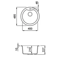 Chiuvetă Elleci Ego round 48.5 x 48.5 / Piatră naturală / White