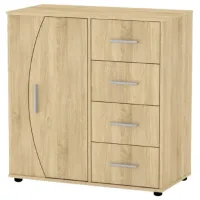 Comodă KompaniT 4-1-1 91.3 x 87.7 x 44.8/ LPAL/ Stejar sonoma