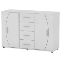 Comodă KompaniT 4-2-2 91.3 x 133.8 x 44.8/ LPAL/ Alb