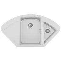 Chiuvetă Elleci Easy corner 105.7 x 57.5 / Piatră naturală / White