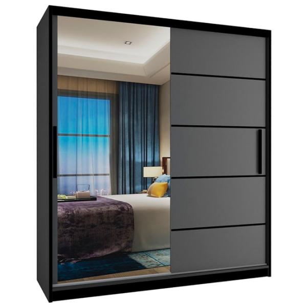 Dulap Coupe Belini MZ SZP2/0/B/SR/0/BL 133 x 60 x 218 / PAL / Negru photo 1 Dulap Coupe Belini MZ SZP2/0/B/SR/0/BL 133 x 60 x 218 / PAL / Negru photo 1