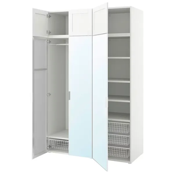 Шкаф Линейный Ikea Platsa 140 x 57см x 221 / ДСП / Белый страумен photo 1