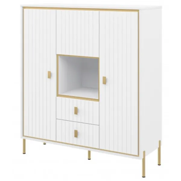 Комод Neman Luxor 126см x 141см x 45см/ МДФ/ Белый photo 1