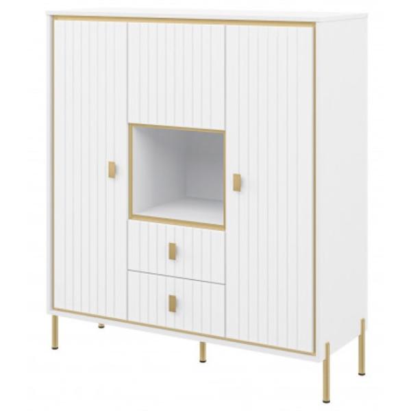 Комод Neman Luxor 126см x 141см x 45см/ МДФ/ Белый photo 1