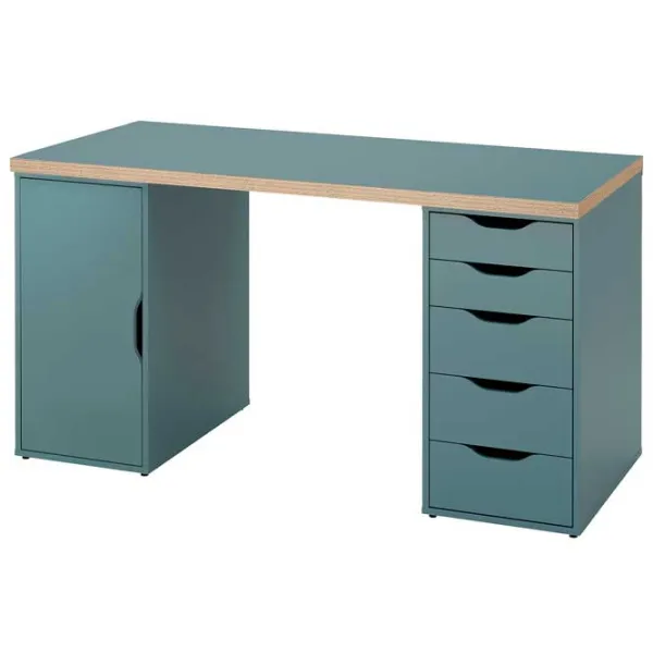 Офисный стол Ikea Lagkapten/ Alex ДСП/ Бирюзовый photo 1