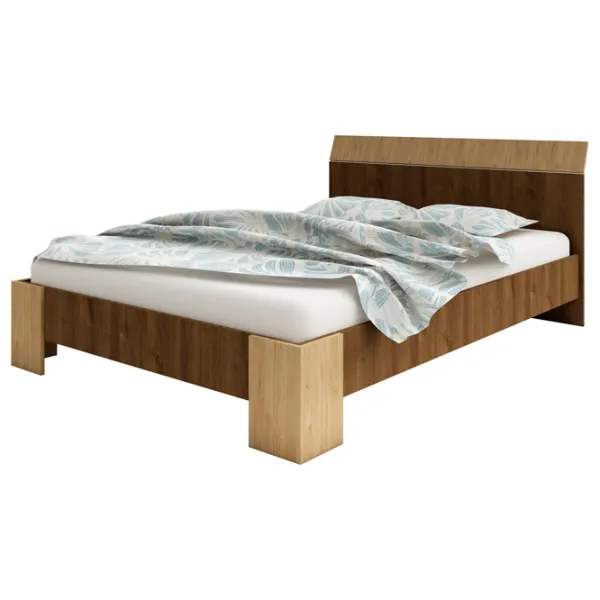 Кровать Haaus Pedro 160 x 200 см/ ЛДСП/ Бронзовый дуб photo 1