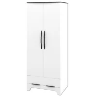 Шкаф Линейный Neman MN-128-13 81 x 63см x 200 / ЛДСП / Белый глянец