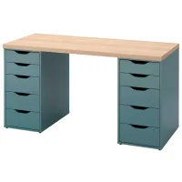 Офисный стол Ikea Lagkapten/ Alex ДСП/ Бирюзовый