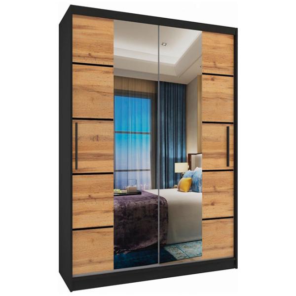 Шкаф Раздвижной Belini Premium ME SZP6/1/B/DW/0/KLP 133 x 60см x 216 / ЛДСП / Чёрный photo 1 Шкаф Раздвижной Belini Premium ME SZP6/1/B/DW/0/KLP 133 x 60см x 216 / ЛДСП / Чёрный photo 1