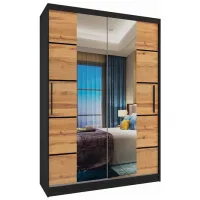 Шкаф Раздвижной Belini Premium ME SZP6/1/B/DW/0/KLP 133 x 60см x 216 / ЛДСП / Чёрный