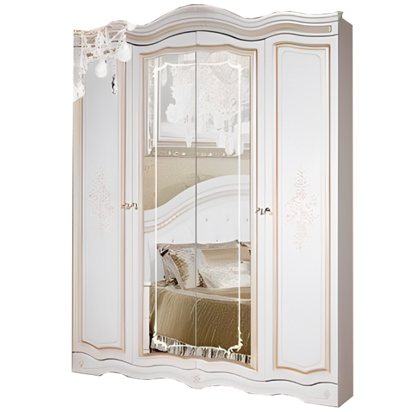Шкаф cupe KMK Countess 180 x 58см x 230.5 / ЛДСП / Metalic white photo 1