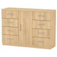 Comodă KompaniT 8+1 85 x 120.2 x 39/ PAL/ Stejar sonoma