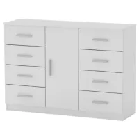 Comodă KompaniT 8+1 85 x 120.2 x 39/ PAL/ Nimfeia Alb