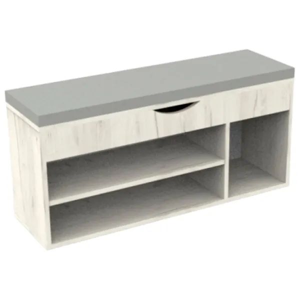 Dulap pentru încălțăminte ML-Mobila ML-6 44 x 105.6 x 31.5/ Stejar Craft Alb/ Stejar Craft Alb photo 1