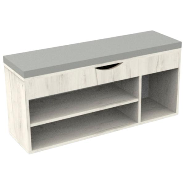 Dulap pentru încălțăminte ML-Mobila ML-6 44 x 105.6 x 31.5/ Stejar Craft Alb/ Stejar Craft Alb photo 1