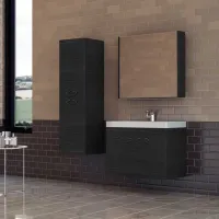 Шкаф с зеркалом Martat Soft 60см x 60см x 16.1см/ Зеркало/ Тёмное сонома