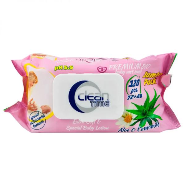 Șervețele umede Clean Time 4820207591103 120 Pentru copii photo 1