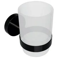 Pahar pentru periuțe de dinți Bemeta Hematit Alamă/ Transparent/ Pe perete