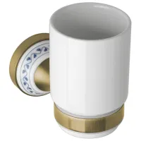 Pahar pentru periuțe de dinți Bemeta Kera Alamă/ White/ Pe perete