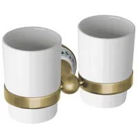 Pahar pentru periuțe de dinți Bemeta Kera Alamă/ White/ Pe perete