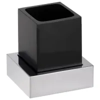 Pahar pentru periuțe de dinți Bemeta Gamma Rasina de poliester/ Black/ Pe perete