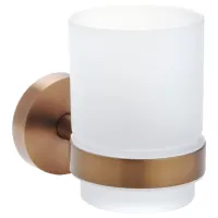 Pahar pentru periuțe de dinți Bemeta Amber Alamă/ Transparent/ Pe perete