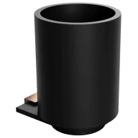 Pahar pentru periuțe de dinți Bemeta Galla Rasina de poliester/ Black/ Pe perete