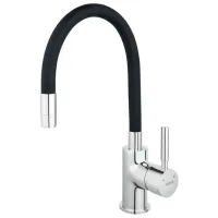 Baterie pentru bucătărie Ferro Zumba BZA4B mono comandă/ extractibilă/ Alamă/ Negru/ Crom